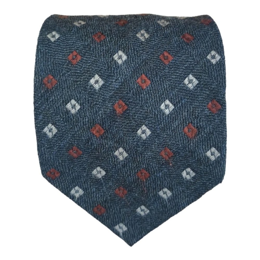 FUMAGALLI Gray Geometric Silk Blend Tie ITALY 60"/ 4" EC